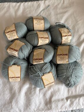 Cupcake Baby Alpaca Silk Yarn - Soft Light Blue Skeins